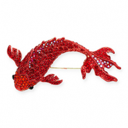 Broches accroche-regard carpe ko&iuml; Rouge-rouge AB coating-noir