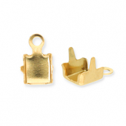 Appr&ecirc;ts en acier inox embout pour cha&icirc;ne strass 3mm Dor&eacute;