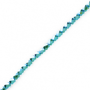 Perles &agrave; facettes Bleu sarcelle m&eacute;tallique