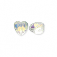 Perles &agrave; facettes Fashion coeur Transparent-AB coating