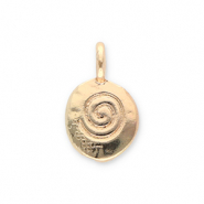 Breloques en m&eacute;tal ovale avec spirale Dor&eacute;