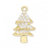 M&eacute;tal TQ laiton breloques sapin de No&euml;l Dor&eacute;-transparent