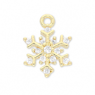 M&eacute;tal TQ laiton breloques flocon de neige Dor&eacute;-transparent