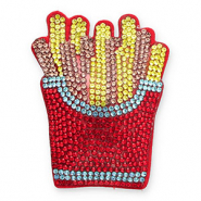 Pendentifs accroche-regard avec strass frites Rouge-jaune-turquoise-dor&eacute; ros&eacute;