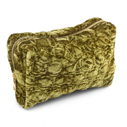 BY31&reg; Trousse en velours avec des cercles cousus Vert olive