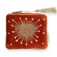 BY31&reg; Trousse c&oelig;ur avec &eacute;toiles Rouge rouille-dor&eacute;-bleu