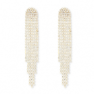 Boucles d'oreilles / puces d&rsquo;oreilles en laiton Eco-brass&reg; avec strass Dor&eacute;-cristal