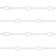 Appr&ecirc;ts en acier Inox cha&icirc;ne maille jaseron ovale Argent&eacute;