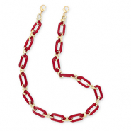 Cordon t&eacute;l&eacute;phonique tendance en acrylique Bordeaux-dor&eacute;