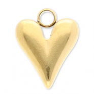 Breloques en acier Inox coeur Dor&eacute;