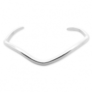 Bracelets en acier Inox jonc Argent&eacute;