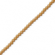 Perles &agrave; facettes 4x3 mm disque Heishi Marron camel-pearl shine coating