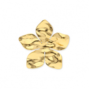Bagues en acier Inox fleur Dor&eacute;