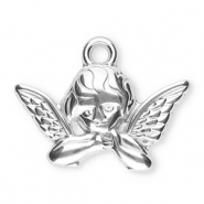 Breloques en acier Inox ange Argent&eacute;