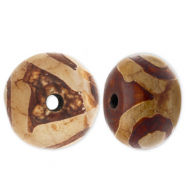 Perles en pierre naturelle Calc&eacute;doine Marron-beige
