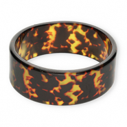 Bracelets jonc en r&eacute;sine Transparent marron ambre-noir