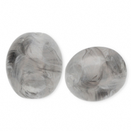 Perles acryliques ovale Gris-marbr&eacute;