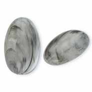 Perles acryliques oblong ovale Gris-marbr&eacute;
