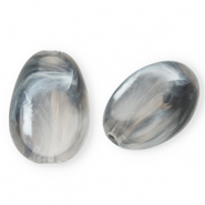 Perles acryliques ovale Gris-marbr&eacute;