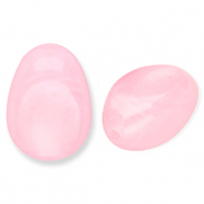 Perles acryliques ovale Rose-marbr&eacute;