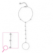 Bracelets en acier Inox Argent&eacute;-cristal