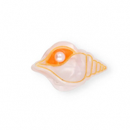 Accessoires pour cheveux pince &agrave; cheveux coquillage avec perle Rose clair nacr&eacute;-orange-dor&eacute;-blanc