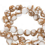 Pierres naturelles 6mm Blanc-marron cuivre