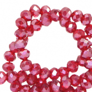 Perles &agrave; facettes 8x6mm disque Heishi Rouge raisin-amber coating