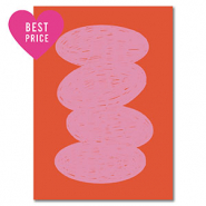 BY31&reg; Cartes &agrave; bijoux ovale Rouge-rose clair