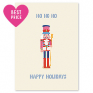Cartes &agrave; bijoux "HO HO HO" Blanc cass&eacute;-rouge-bleu