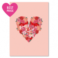 Cartes &agrave; bijoux "happy mother's day" Rose p&ecirc;che