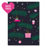 Cartes &agrave; bijoux No&euml;l Bleu fonc&eacute;-rose