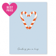 Cartes &agrave; bijoux  "Sending you a hug" Bleu clair