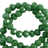Perles &agrave; facettes 4x3mm disque Heishi Vert cadmium-pearl shine coating