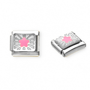 Appr&ecirc;ts en acier inox breloques pour bracelet italien &eacute;toile Argent&eacute;-rose-jaune