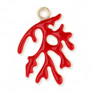 Breloques en m&eacute;tal corail Dor&eacute;-rouge