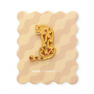 BY31&reg; Pin l&eacute;opard sur la carte Beige-marron-rouge-dor&eacute;