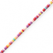 Perles en c&eacute;ramique rondelles Multicolore