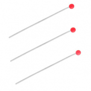 BY31&reg; Appr&ecirc;ts en acier inox clous &agrave; t&ecirc;te boule 35 mm Argent&eacute;-rouge