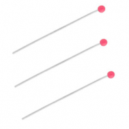 BY31&reg; Appr&ecirc;ts en acier inox clous &agrave; t&ecirc;te boule 35 mm Argent&eacute;-rose magenta
