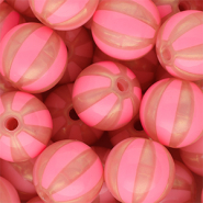 DQ&reg; Perles acryliques 16 mm avec ray&eacute;es Rose corail-rose p&ecirc;che