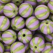 DQ&reg; Perles acryliques 12 mm avec ray&eacute;es Violet-verte olive