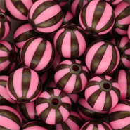 DQ&reg; Perles acryliques 12 mm avec ray&eacute;es Rose-marron dor&eacute;