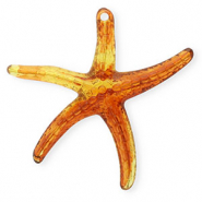Pendentifs acryliques &eacute;toile de mer Marron ambre