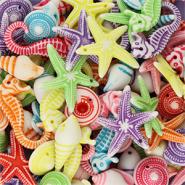 Perles acryliques vie marine Multicolore-blanc