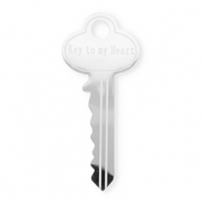 Broches accroche-regard en acier inox clé ''Key to my heart'' Argenté