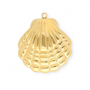Breloques en acier Inox coquille Dor&eacute;