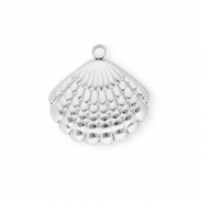 Breloques en acier Inox coquille Argent&eacute;