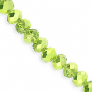 Perles à facettes 12x9 mm disque Heishi Vert-pearl shine coating