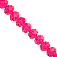 Perles à facettes 12x9 mm disque Heishi Rose cerise